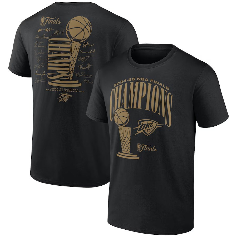 Men 2025 NBA Oklahoma City Thunder black T shirt style 3->oklahoma city thunder->NBA Jersey